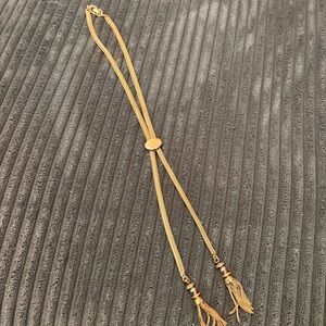 vintage Monet gold-tone tassel lariat necklace